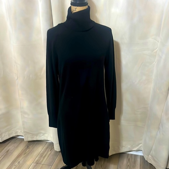 Quince Lightweight Mongolian Cashmere Turtleneck Sweater Black Dress $187.00 M - Picture 1 of 12